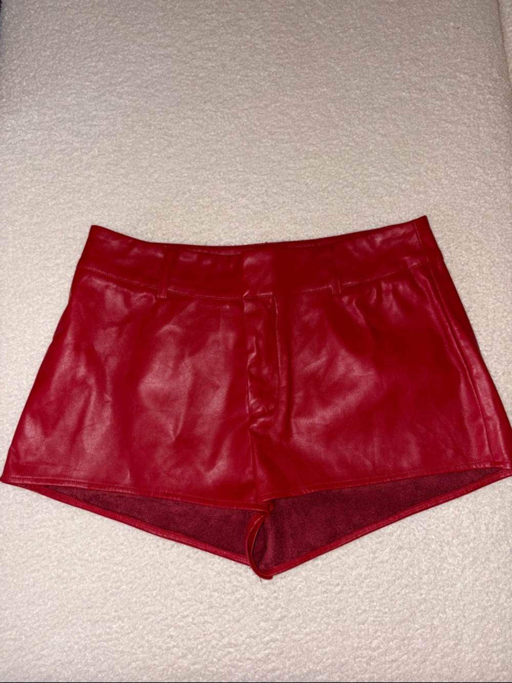 Windsor Red Faux Leather Shorts